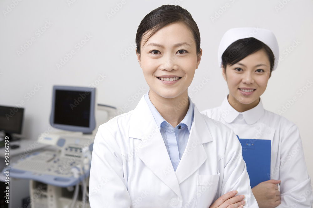 Portrait of a doctor and nurse Portrait of a doctor and nurse