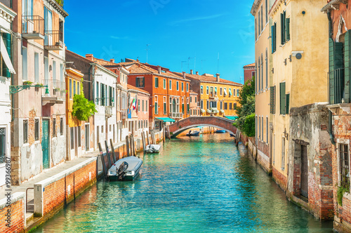 Narrow canal in Venice, Italy. © waku