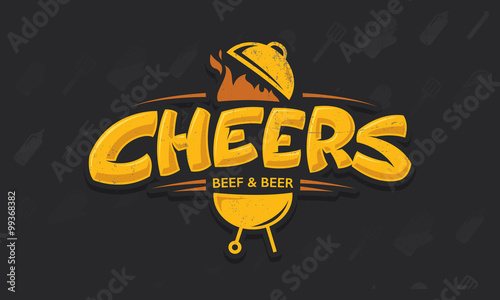 Cheers lettering vector logo sketch