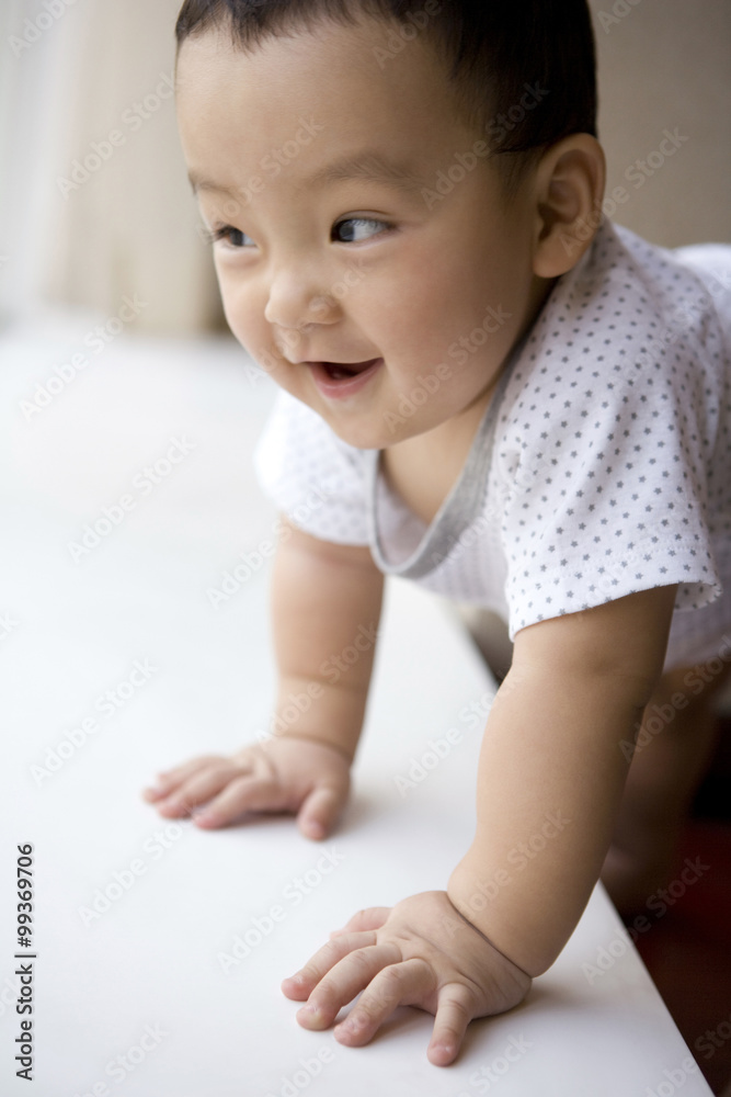 Infant at windowsill Infant at windowsill