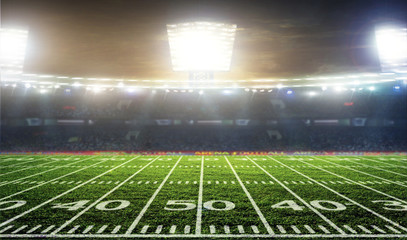 Soccer ball on the field of stadium
