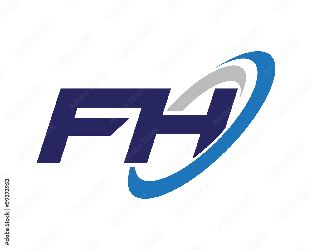 FH Letter Swoosh Blue Logo FH Letter Swoosh Blue Logo