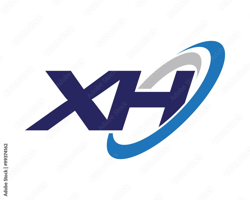 XH Letter Swoosh Blue Logo XH Letter Swoosh Blue Logo