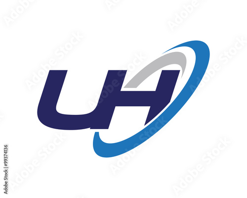 UH Letter Swoosh Blue Logo