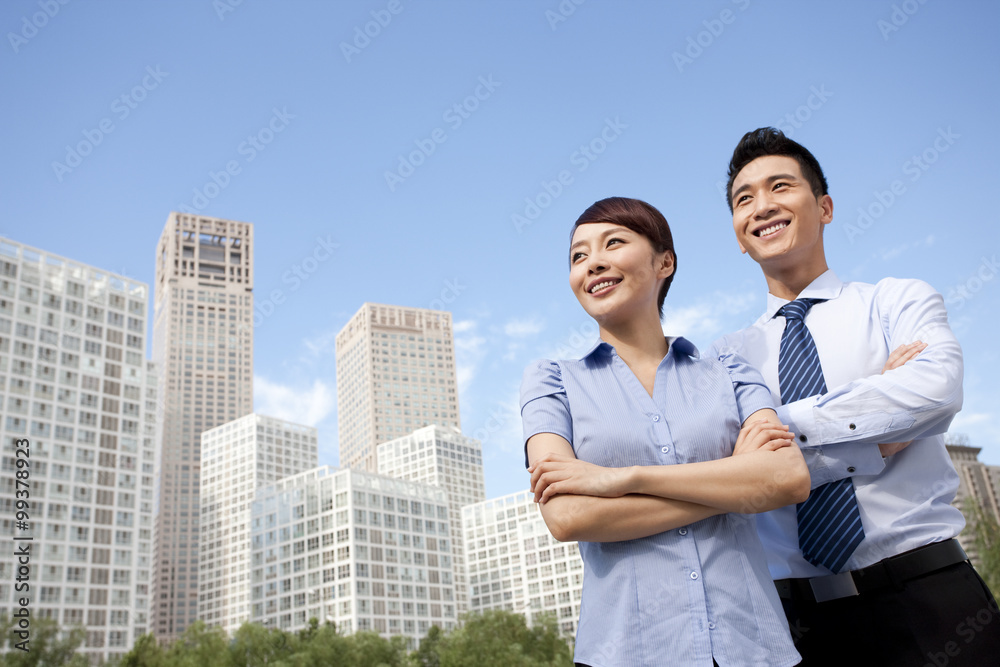 Colleagues Standing Confidently Together Colleagues Standing Confidently Together