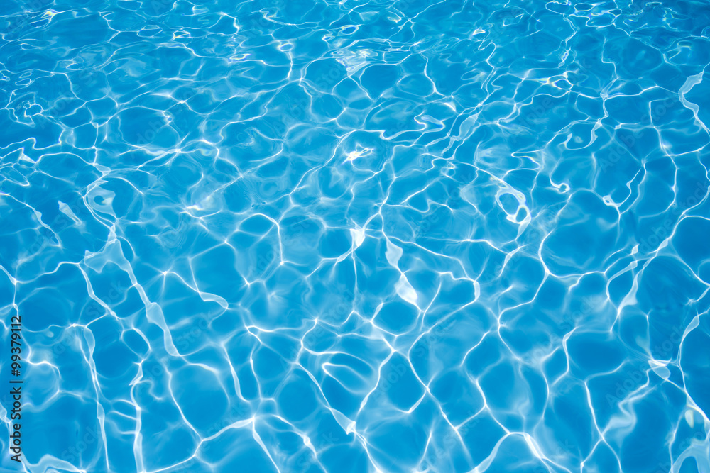 Blue and Bright  water surface  in swimming pool