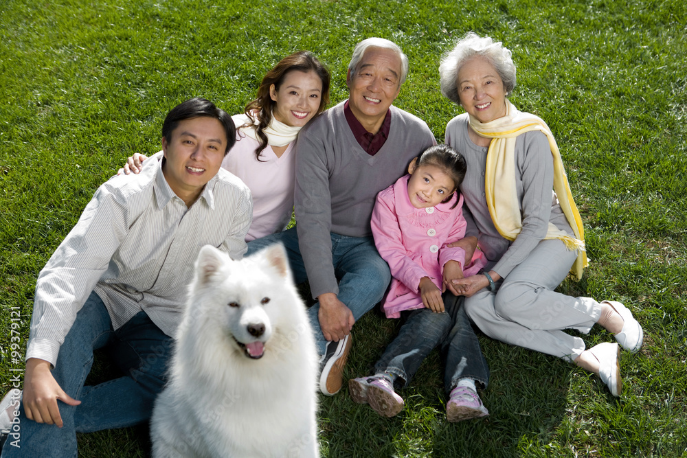 Portrait of a three generational family Portrait of a three generational family