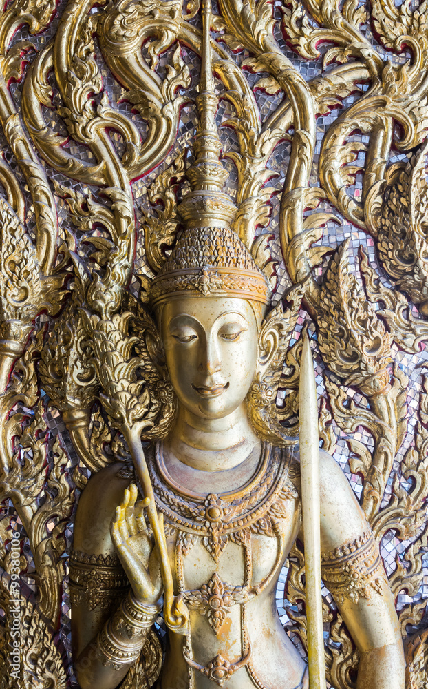 Fototapeta premium Golden angle sculpture