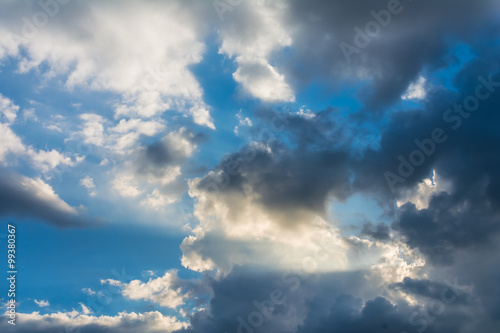 blue sky and white clouds on day time for background usage.