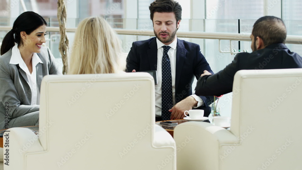 male female Middle East business team insurance trade growth tablet technology male female Middle East business team insurance trade growth tablet technology