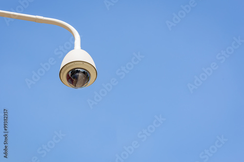 cctv camera on blue sky