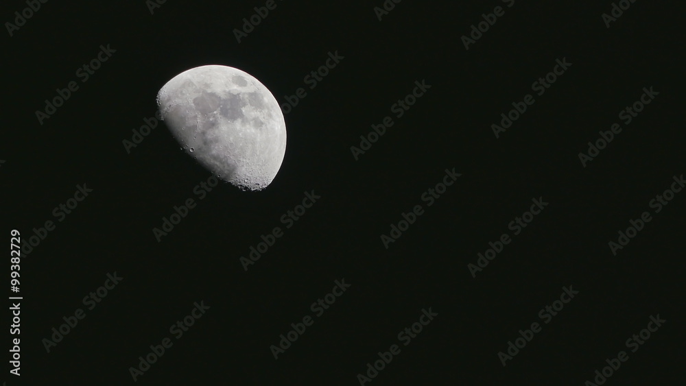 Waxing Gibbous Moon On Night Sky Waxing Gibbous Moon On Night Sky
