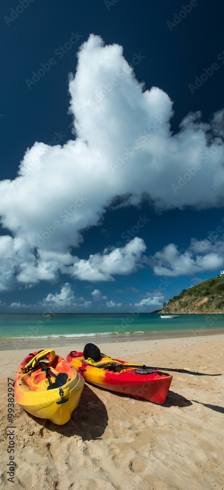 Kayaks in Barnes Bay, Anguilla Island Kayaks in Barnes Bay, Anguilla Island