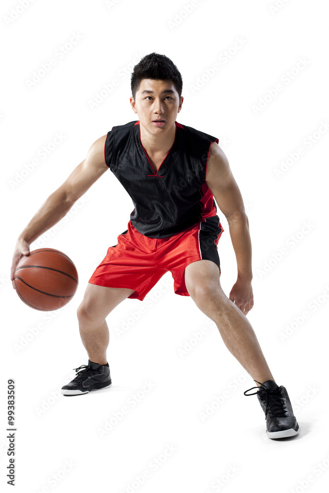 Man dribbling basketball