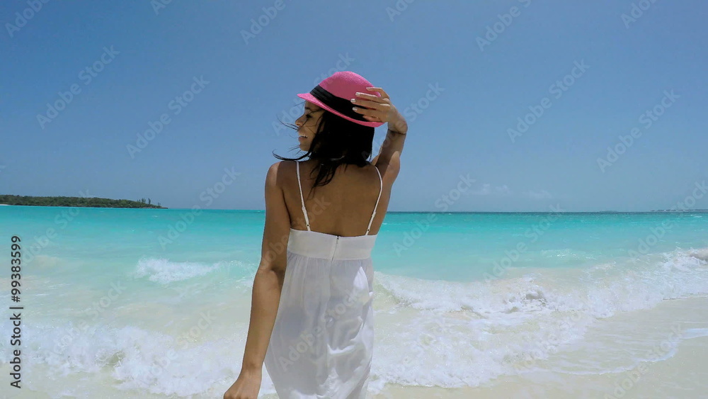 Selfie smiling African American female on vacation resort beach Selfie smiling African American female on vacation resort beach