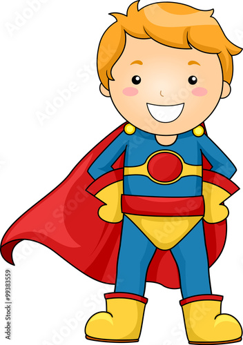 Kid Boy Superhero Costume Pose