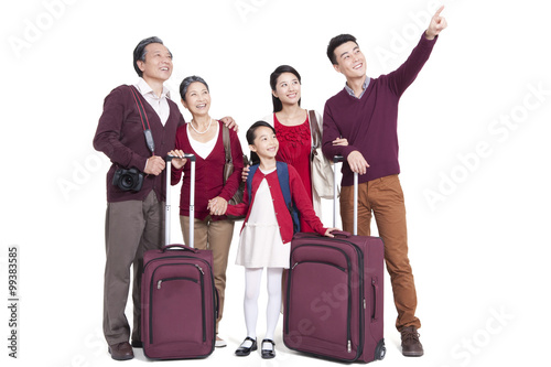 Joyful family in a trip