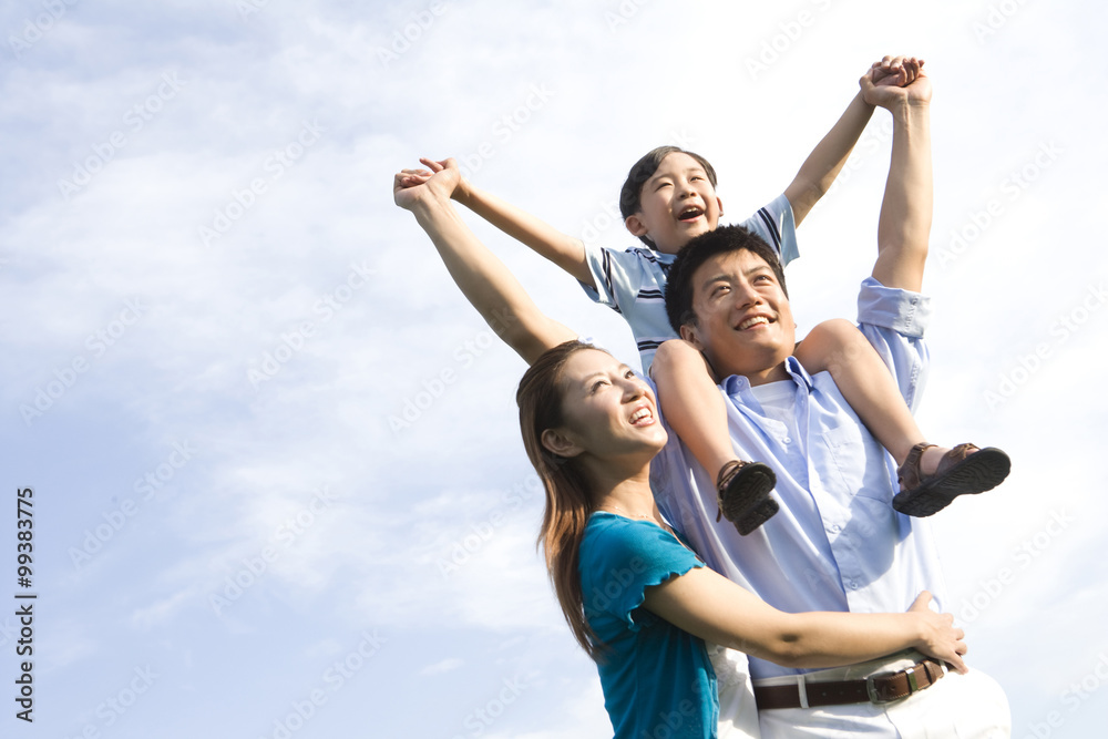 Portrait of a family of three Portrait of a family of three