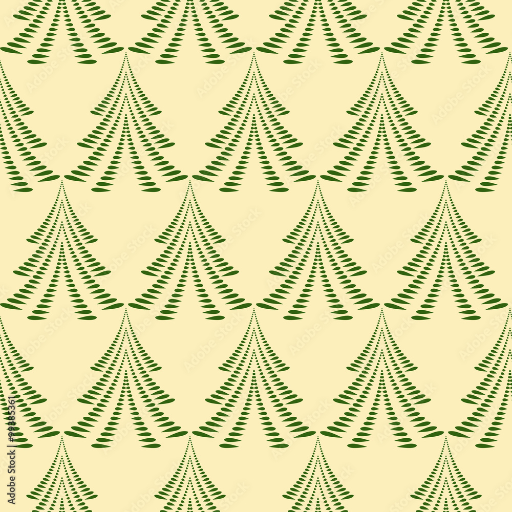Obraz premium Seamless Christmas pattern. Trees, firs on light background. Winter, New Year texture. Green colored. Vector 