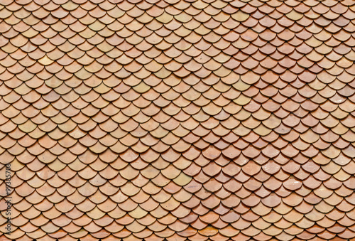 red bricks roof tiles of Buddhist temple © geax