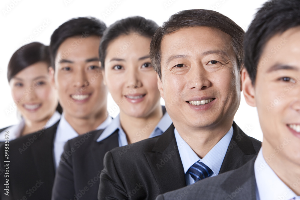 Team of business partners in a row Team of business partners in a row