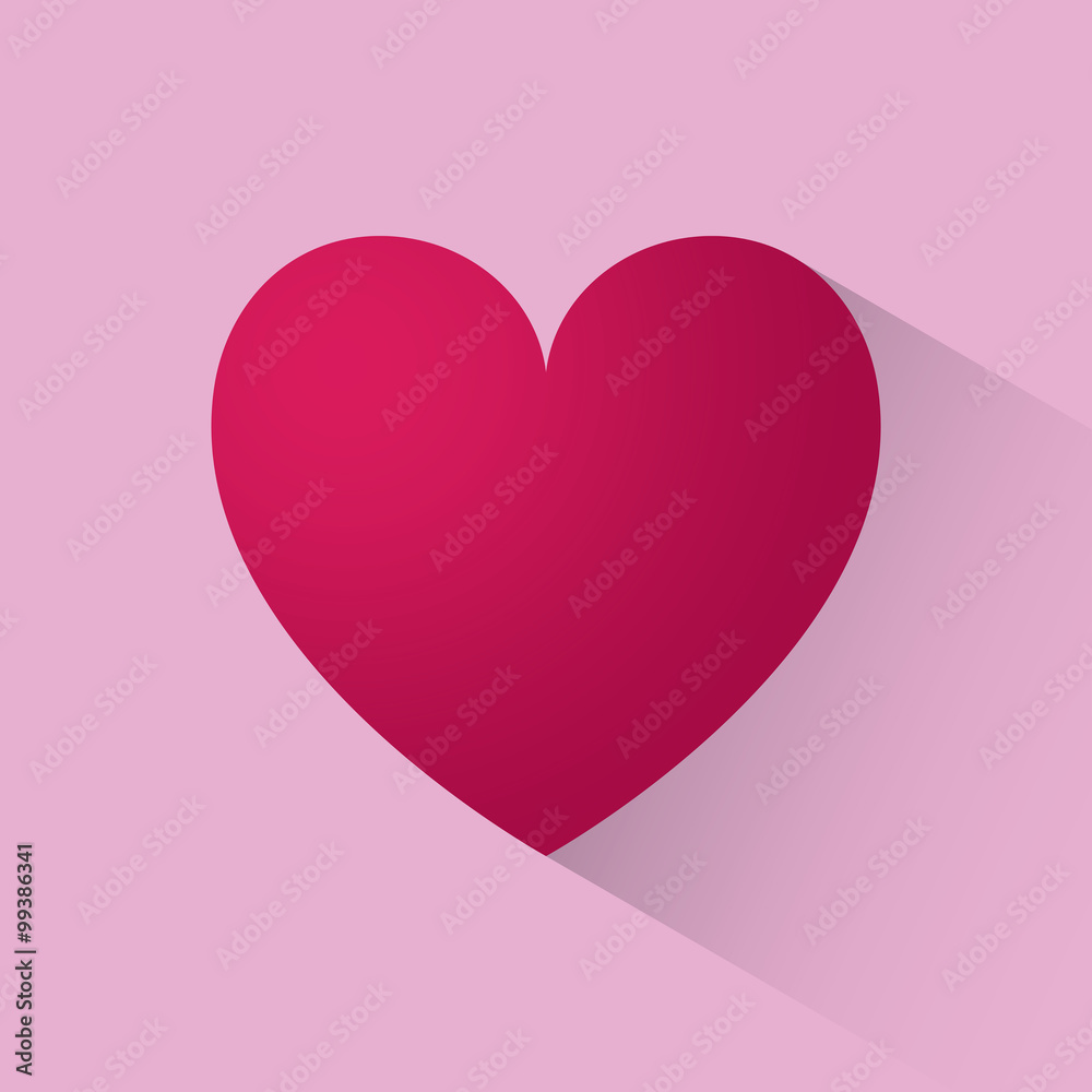 Pink & Red Valentine's Heart Flat Icon