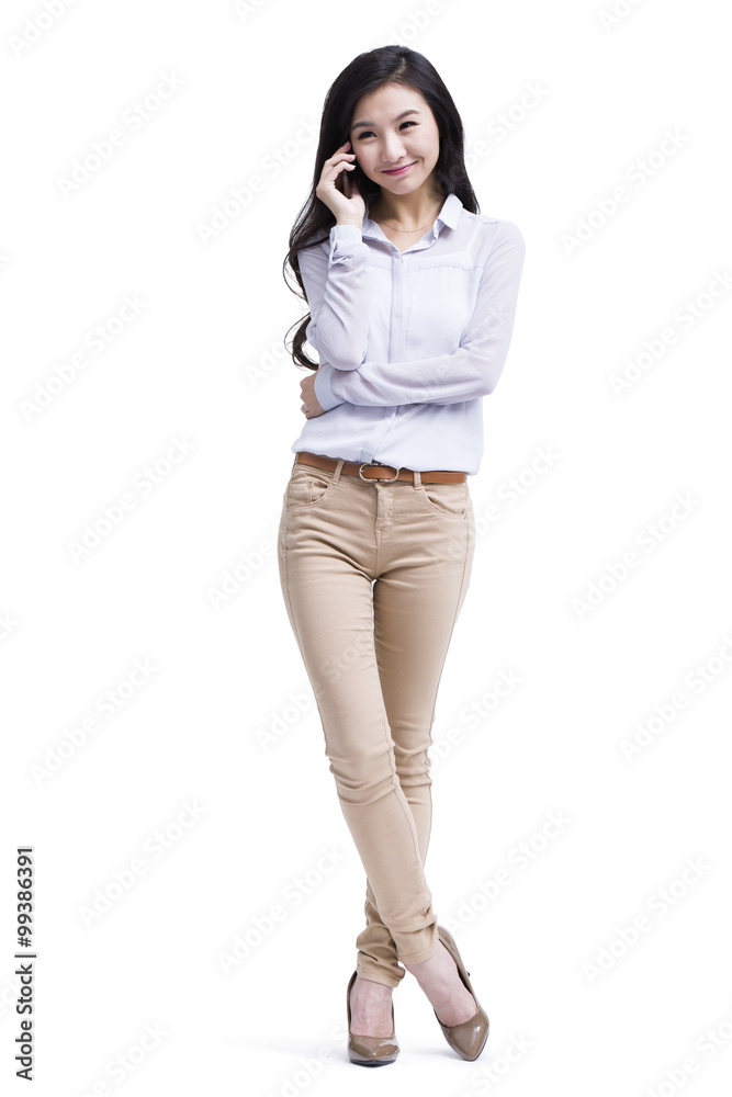 Young woman on the phone Young woman on the phone