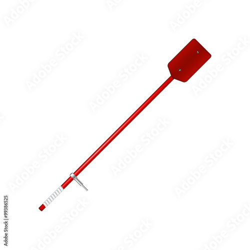 Old oar in red design 