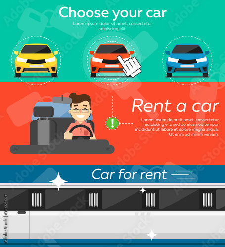 Rental car banners.