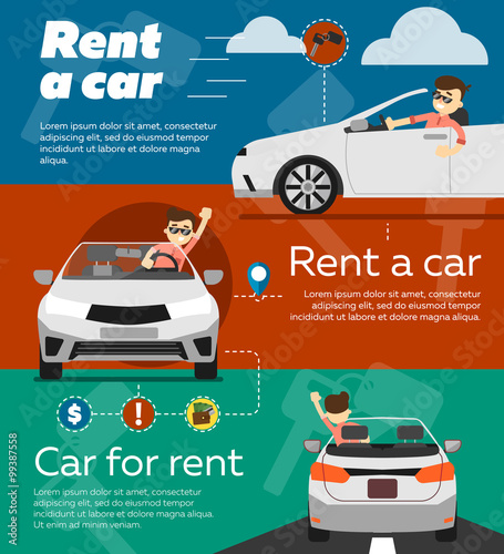 Rental car banners.