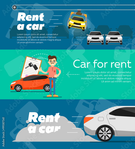 Rental car banners.