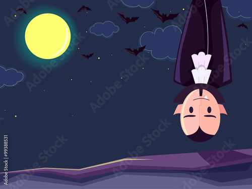 Vampire Bats Moon Scene Night