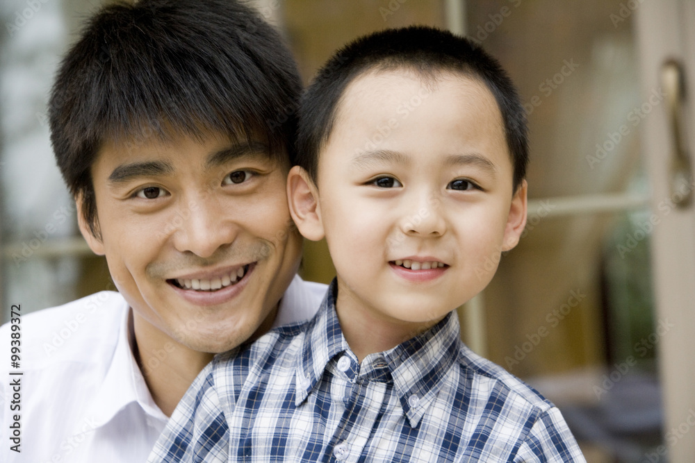 Portrait of father and son