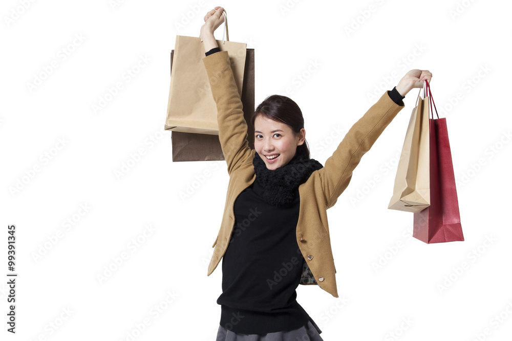 Stylish young woman going shopping Stylish young woman going shopping