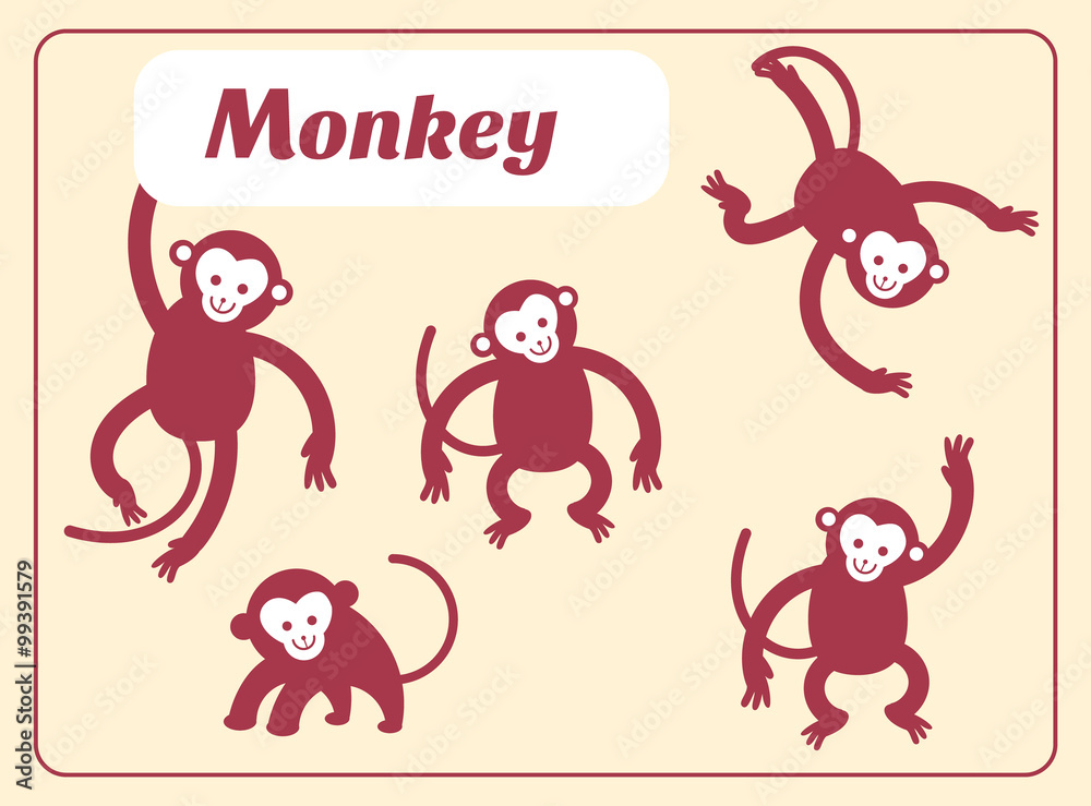 cute monkey cartoon vector illustration