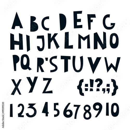 ABC Latin letters and numbers.