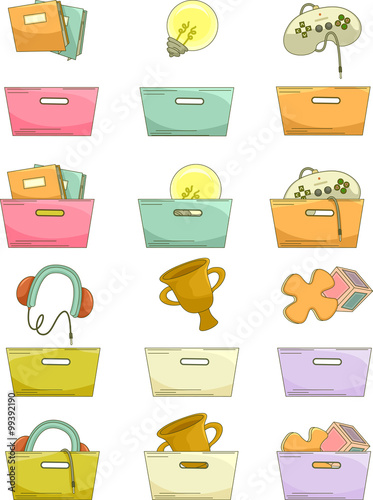 Education Basket Icons Group
