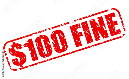 $100 FINE red stamp text