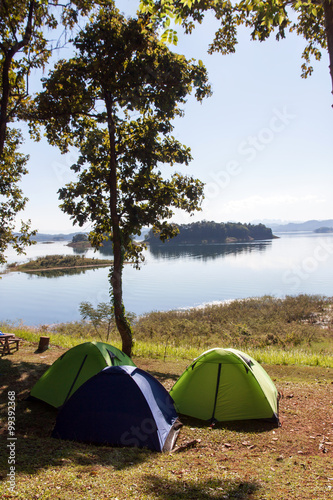 camping at riverside