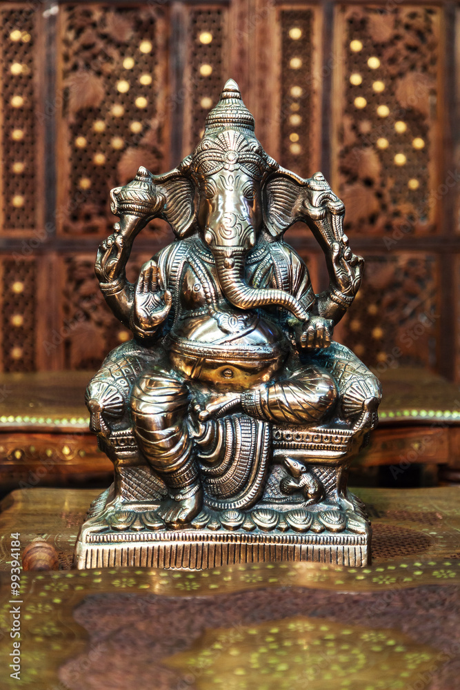 Buddhism. India. The figure of the Hindu god of wisdom,  Ganesha