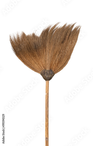 Isolated broom on white background.