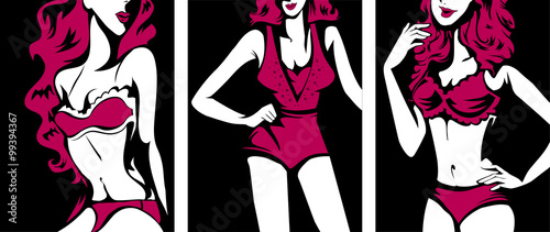 Girls Lingerie Apparel Stencil