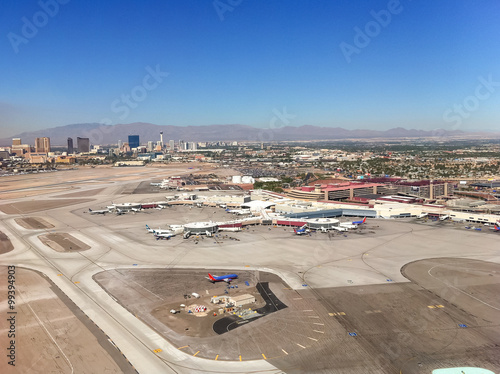 Las Vegas airport view from the air.