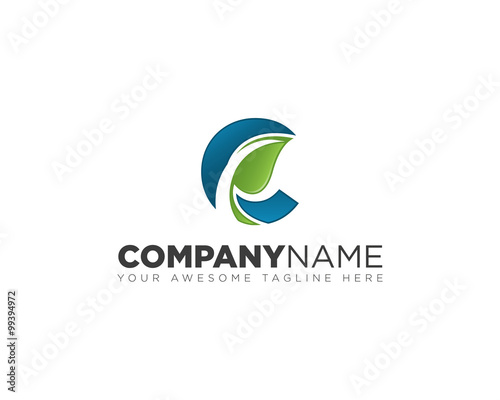 Water circle leaf logo design