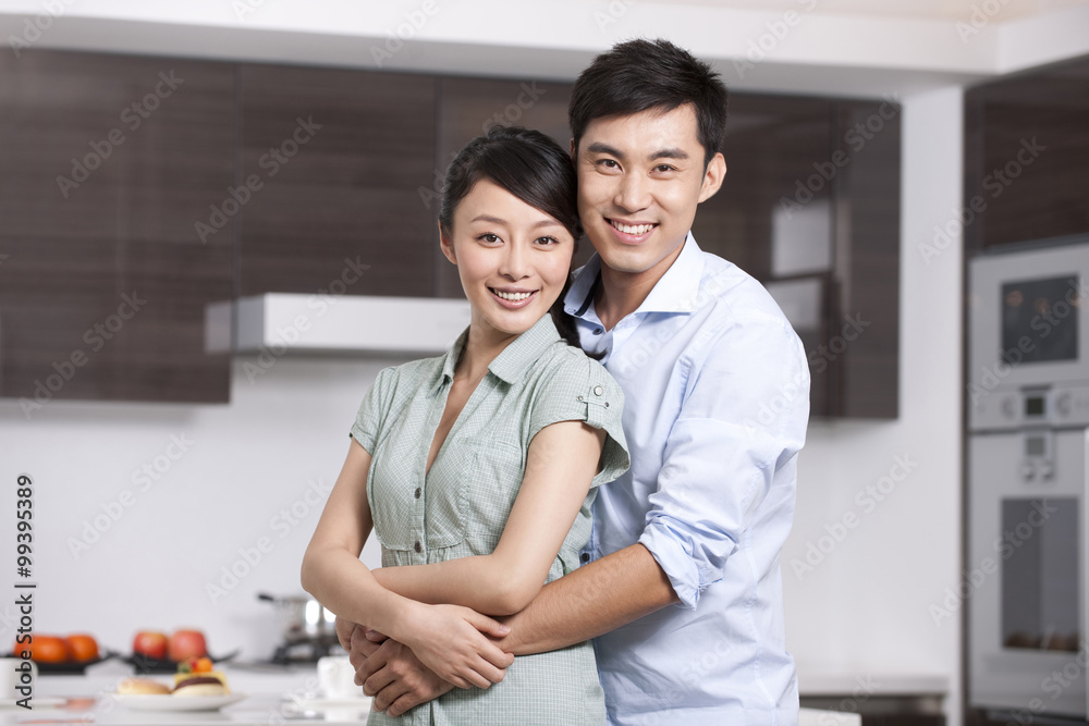 Portrait of a couple in the kitchen Portrait of a couple in the kitchen