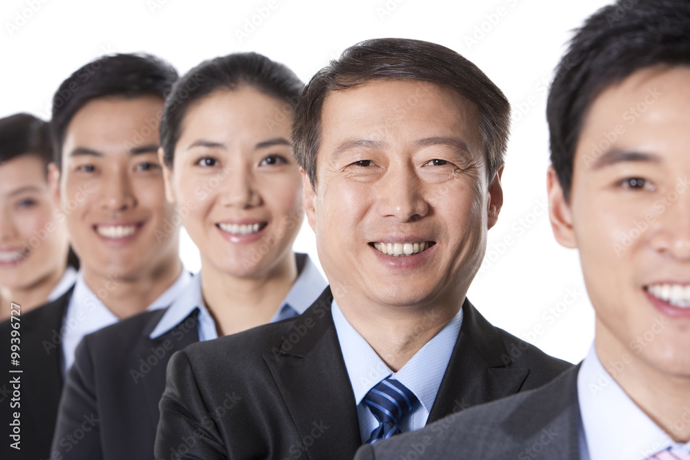 Team of business partners in a row Team of business partners in a row