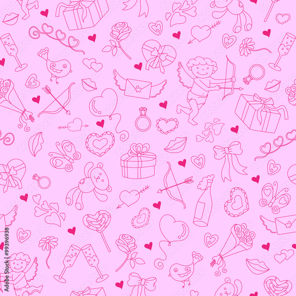 Seamless pattern for Valentine's day