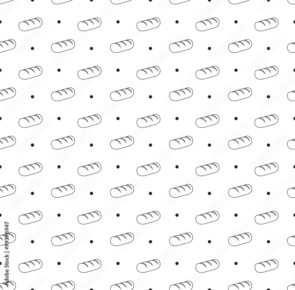 Seamless pattern with bread icon Seamless pattern with bread icon