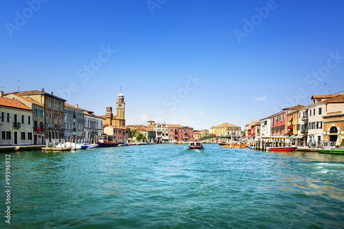 Murano glass making island, water canal and buildings. Venice, I © stevanzz
