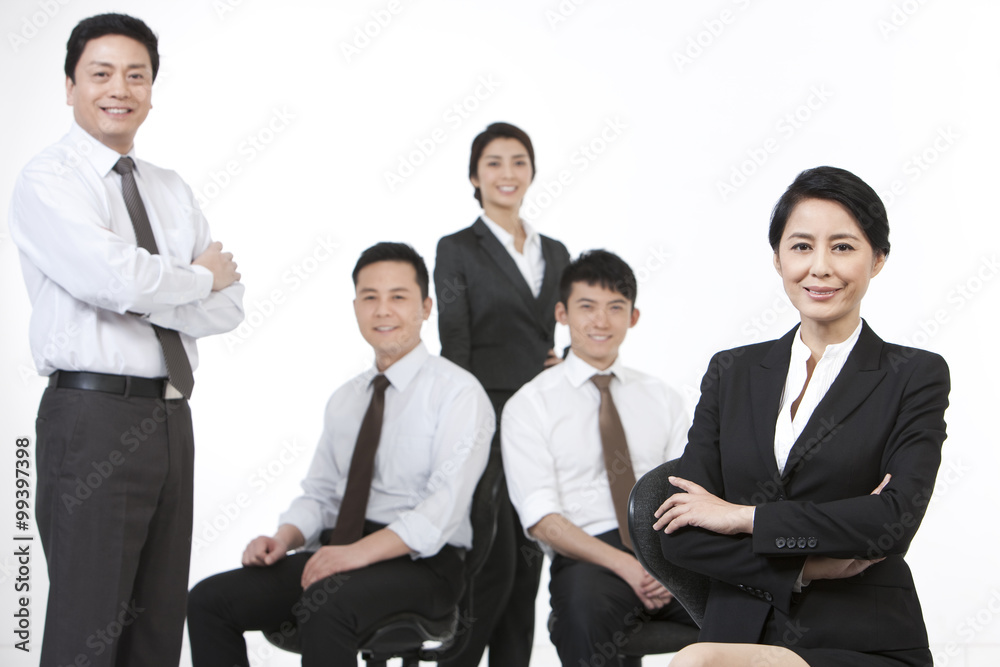 Portrait of happy business colleagues at work Portrait of happy business colleagues at work